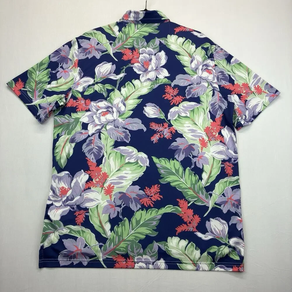 RLX Ralph Lauren Polo Golf Shirt Men’s L Pinehurst US Open Floral Performance